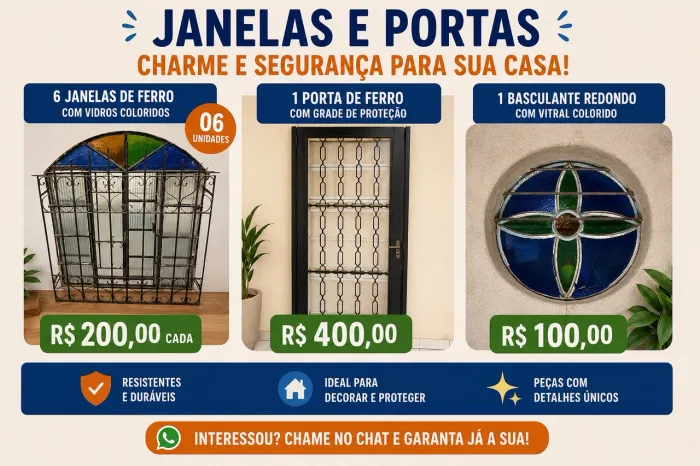 Vendo janelas de ferro com grade inclusa