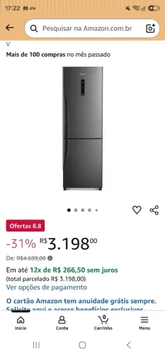 GELADEIRA PANASONIC BB41 TITÂNIO 397L 60CM 220 V