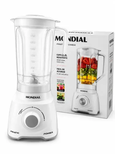 Liquidificador Mondial Pratic Power 2,2L Completo na Caixa