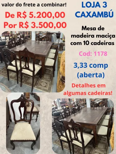 Mesa clássica com 10 cadeiras 