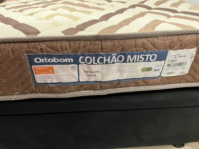 Cama box baú solteiro colchão ortobom