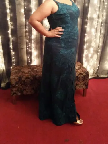 Vestido de festa/formatura em tule bordado