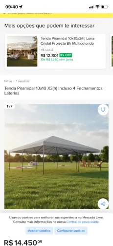 Tendas piramidal 10x10