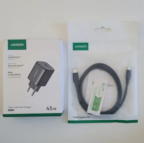 Kit Ugreen Carregador 45w + cabo 60w originais - Pronta entrega