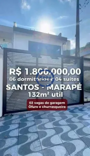 Casa Sobreposta Alta no Marapé, 6 dorm, suíte,s 132 m² internos + 19 m² externos por R$ 1.
