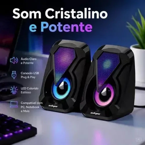 caixa de som PC com RGB