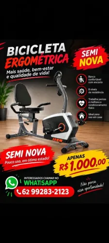 Bicicleta ergometrica horizontal seminova