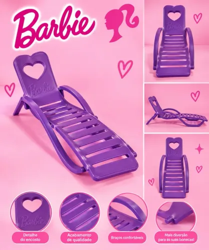 Mini espreguiçadeira de plástico da Barbie<br><br>barbie