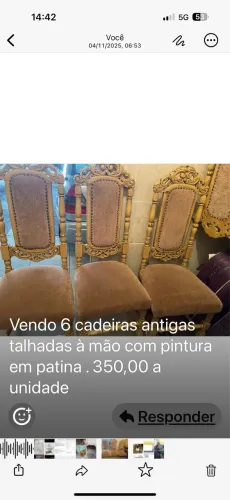 Seis lindas cadeiras de madeira maciça 