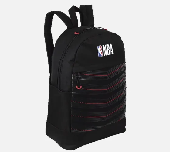Mochila Grande NBA Basics - Preto e Vermelho