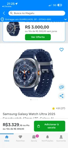 Samsung Galaxy watch Ultra - lacrado - aberto pra te vender