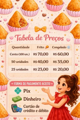 Salgados congelados e fritos