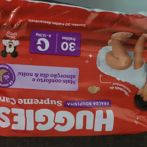 Fralda huggies G. Pacote com 30 fraldas.