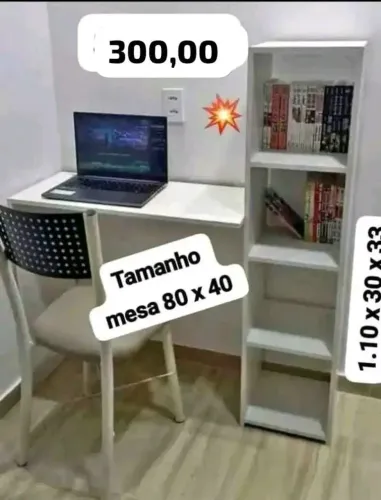 MESA IDEAL P ESTUDO CM NICHO LATERAL MDF NOVO 