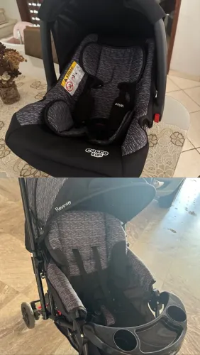 Carrinho e bebê conforto