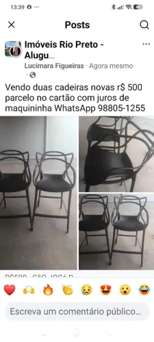 Vendo duas banquetas novas valor r$ 500 WhatsApp * parcela no cartão com juros
