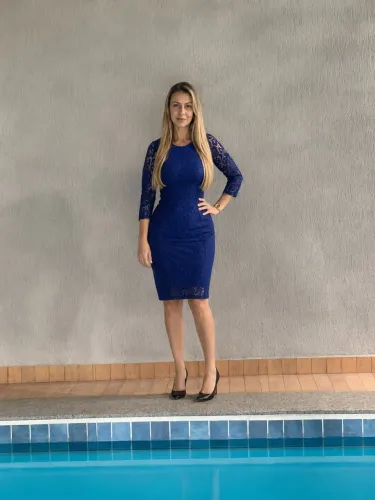 Vestido azul bela Herança