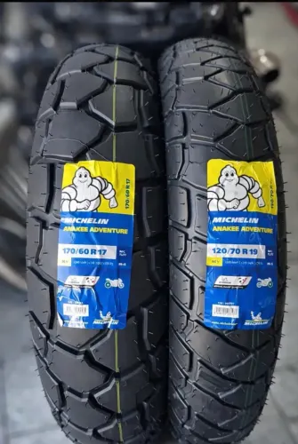 Par De Pneus Michelin Anakee Adventure 120/70-19 + 170/60-17 Motos Trail e Big BMW
