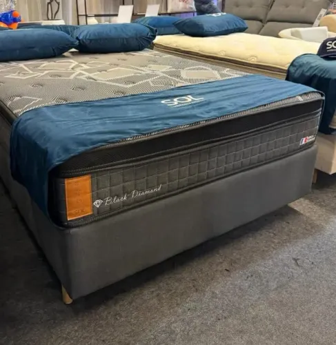 Cama Colchao Diamond Black Mola Ensacada Premium - Todos os Tamanhos Solteiro King