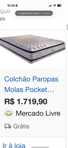 Vendo Colchão Queen Blue molas+Pilowtop
