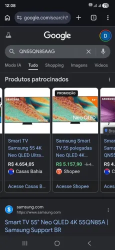Tv samsung 55 polegadas  top de linha. Série QN55QN85AAG. 4k +120hz neo Qled