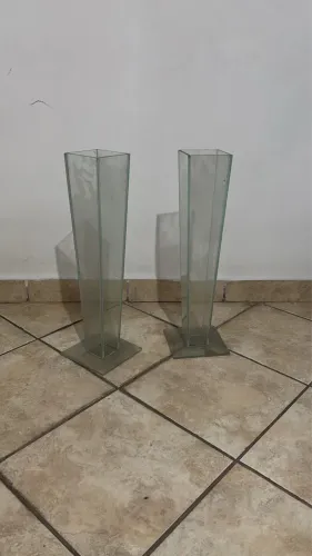 Par de vaso decorativo de vidro