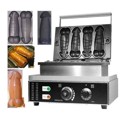 Máquina de crepe em forma de pênis 1500w Antiaderente