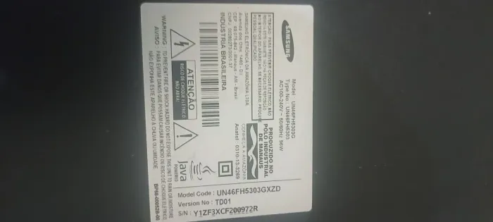 Vendo TV Samsung 46 Polegadas Smart Tv com Defeito na placa fonte.
