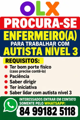 PROFISSIONAL PARA TRABALHAR COM AUTISTA NÍVEL 3