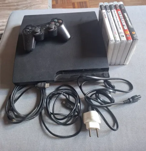 PS3 usado com 5 jogos