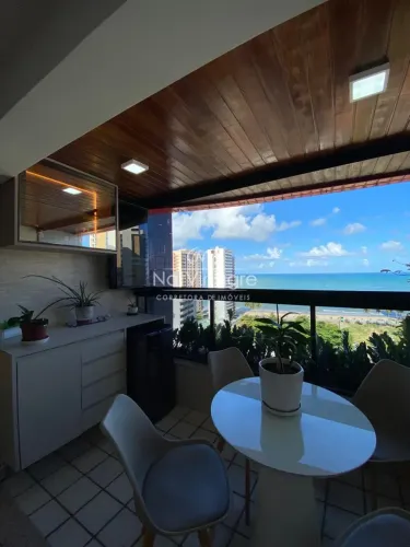 Apartamento com vista livre e definida para o mar em Piedade, 03 quartos, varanda integrad