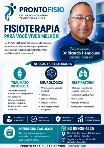 Fisioterapeuta domiciliar e ambulatórial