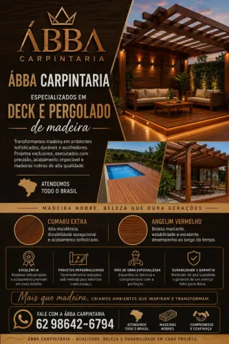 Deck e pergolado de madeira 