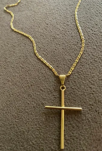 LINDO CORDÃO+CRUCIFIXO BANHADO A OURO 18k