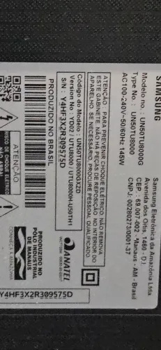 TV Samsung modelo un50tu8000g observação ficou sem imagem do nada