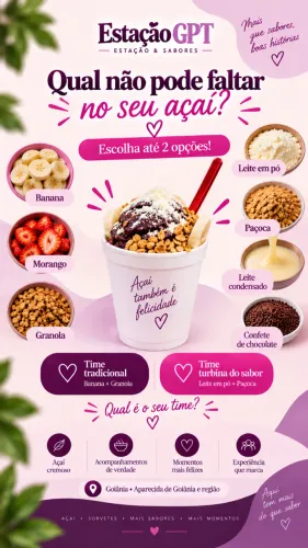 Açaí e Sorvete Servidos na Hora no Seu Evento - *