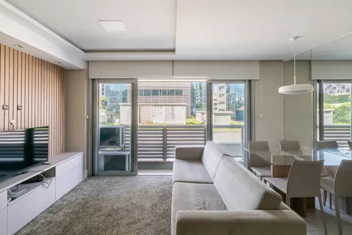 Apartamento mobiliado para alugar no Auxiliadora com 1 quarto (1 suíte)