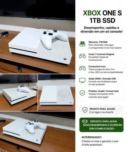 ? Xbox One S 1TB SSD + Controle Original