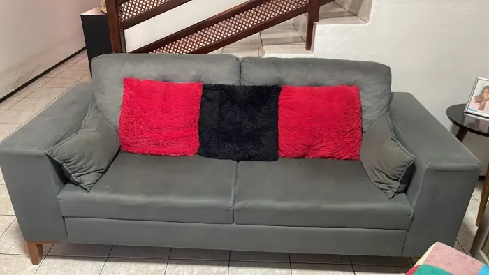 Sofá 3 lugares cor cinza