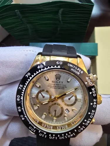 Rolex Daytona dourado champanhe pulseira oysterflex 42mm