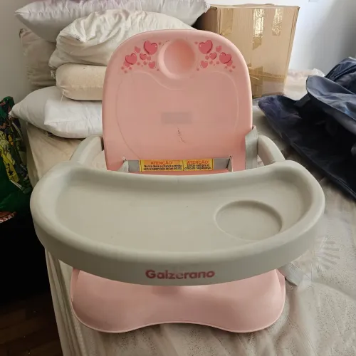 Cadeira de alimentação portátil rosa