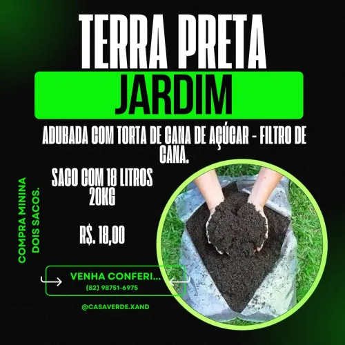 Terra preta para jardim