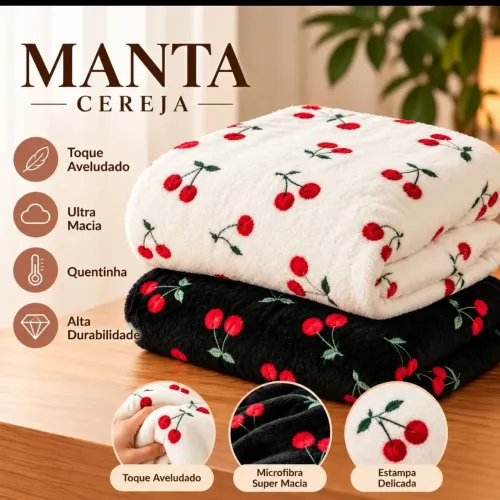Manta cereja casal