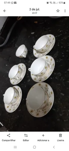 6 Xícaras e 5 píres de café porcelanas schmidt