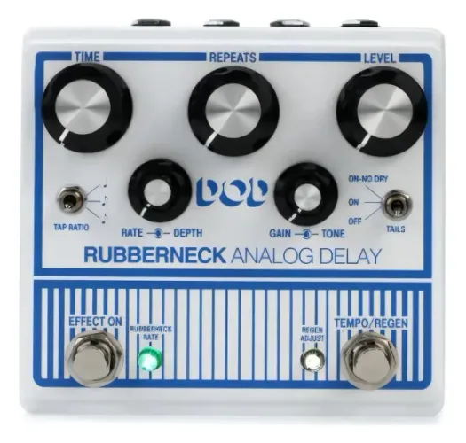 Pedal De Efeito Para Guitarra Dod Rubberneck Delay Analogico Cor Branco