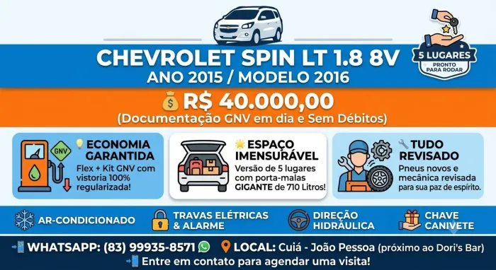 Chevrolet Spin LT 1.8 8V Econo.flex 5P Mec. 2016