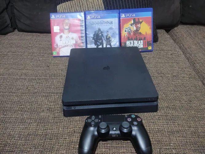 PS4 SLIM 1TB + 3 JOGOS