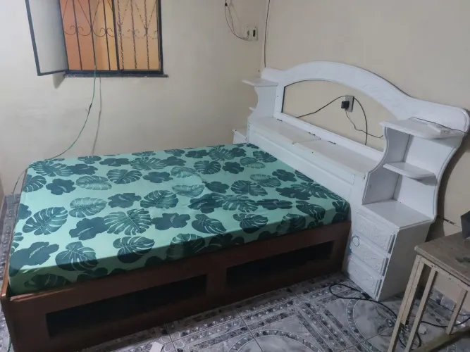CAMA PRA CASAL EM MADEIRA DE LEI REFORÇADA