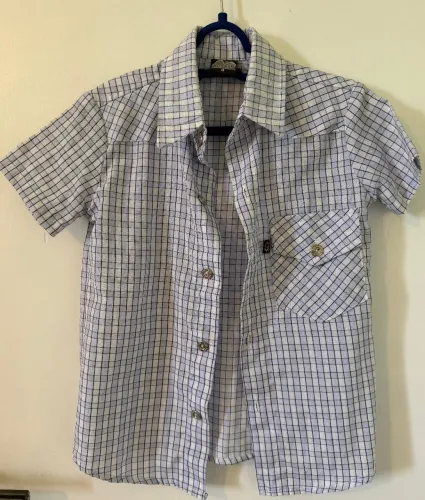 Camisa de botão xadrez infantil