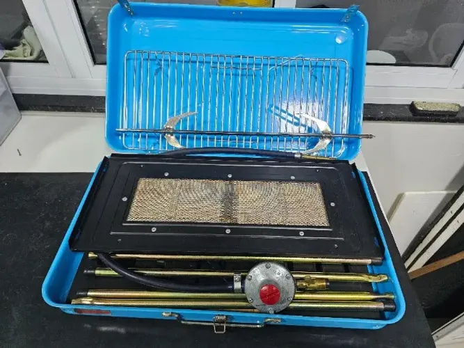 Yanes churrasqueira, grill e fogão portátil a gás de modelo vintage